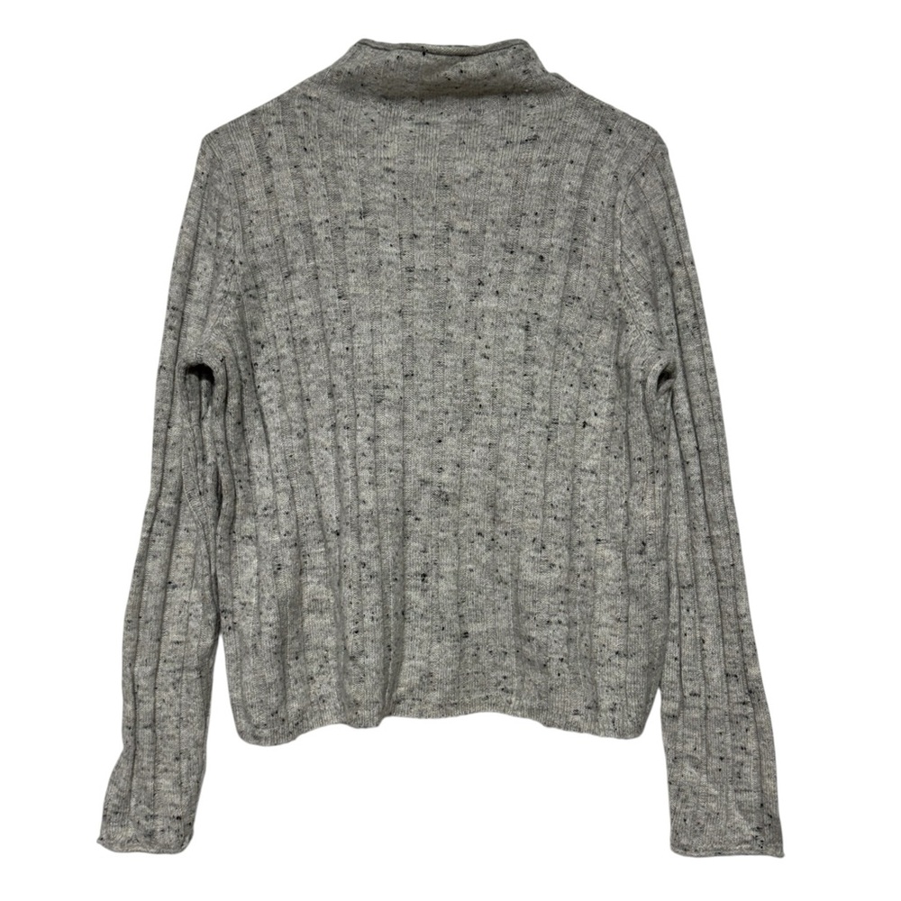 Madewell Donegal Evercrest Sweater Size M Light Gray Ribbed Knit Wool Blend Cozy